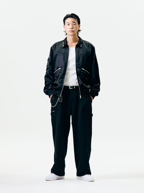 Nylon Collar Point Aviator Jacket