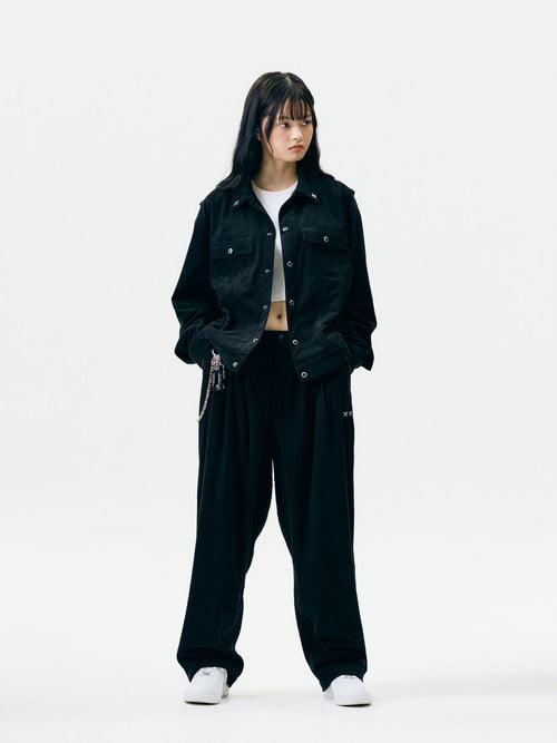 Corduroy Three Tuck Wide Pants