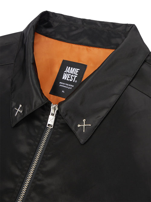 Nylon Collar Point Aviator Jacket