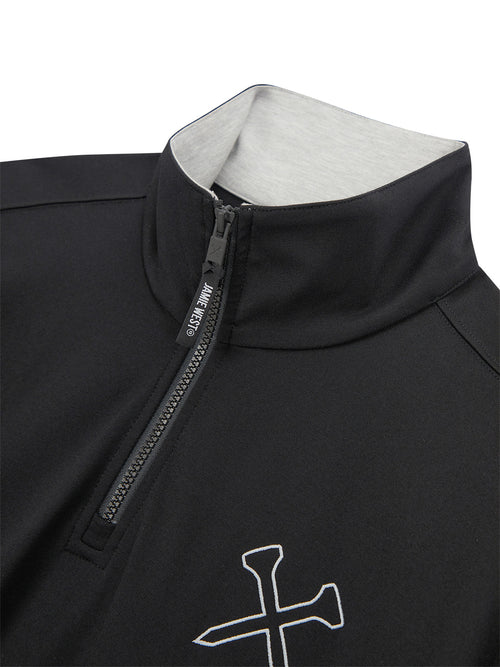 Highneck Half Zip-up Pocket Sweatshirts