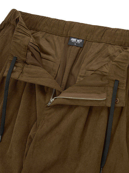 Corduroy Three Tuck Wide Pants