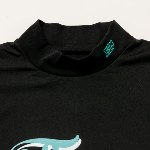 DOUBLE COL MOCK NECK TEE