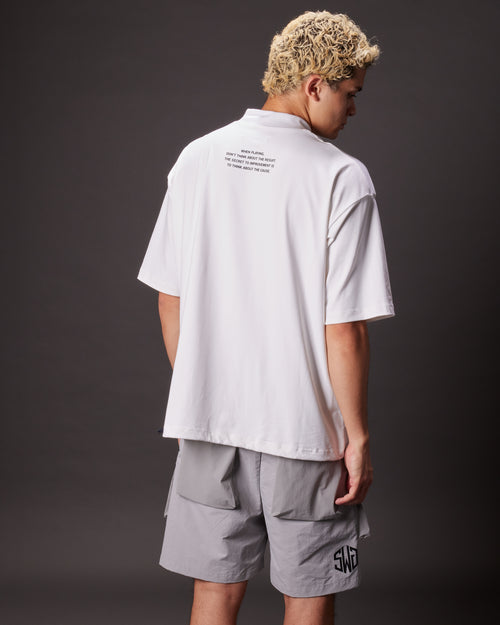 DOUBLE COL MOCK NECK TEE