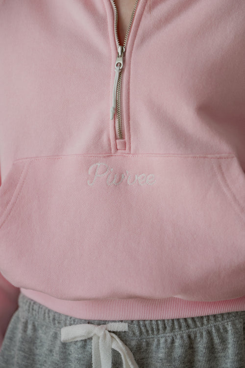 Logo Embroidered Half-zip Sweatshirt