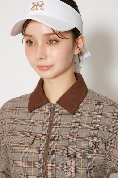 グレンチェックドロストワンピース