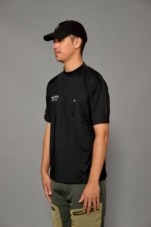 BACK MESH & TECH POCKET MOCK NECK SHIRTS