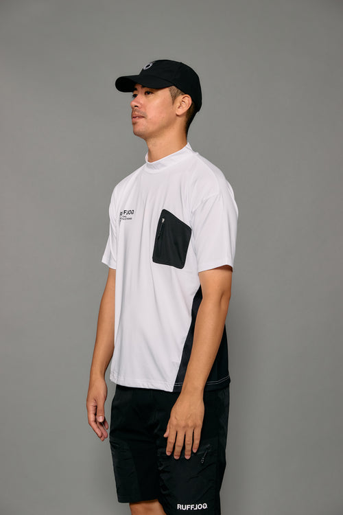 BACK MESH & TECH POCKET MOCK NECK SHIRTS