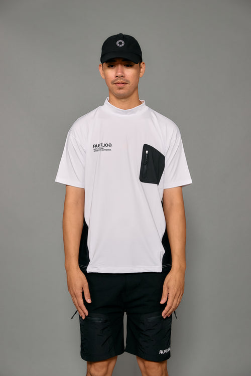 BACK MESH & TECH POCKET MOCK NECK SHIRTS