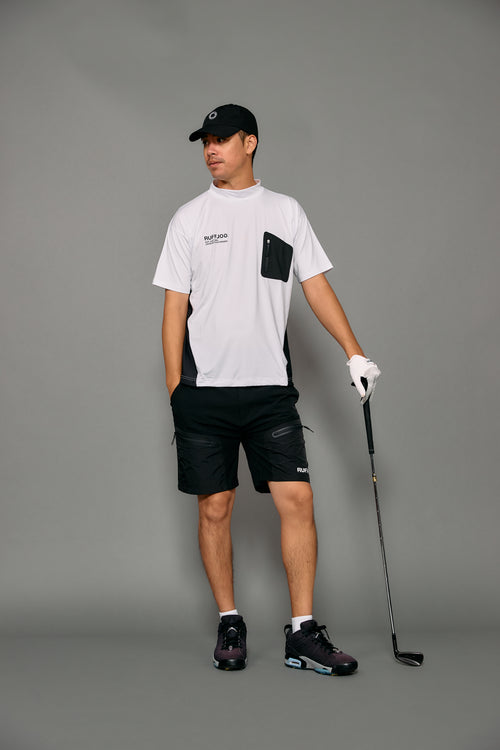 BACK MESH & TECH POCKET MOCK NECK SHIRTS