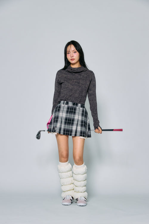 RW check pleats skirt