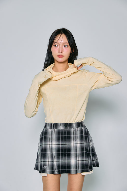 RW check pleats skirt