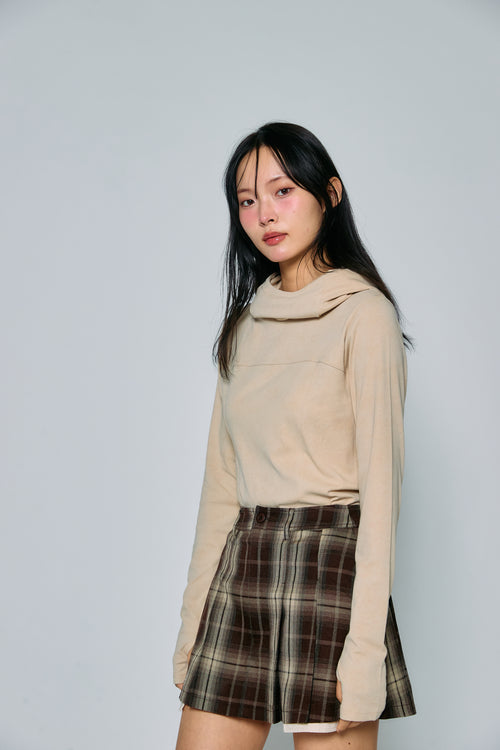 RW check pleats skirt
