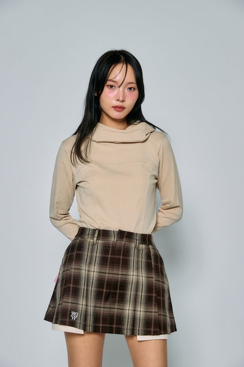RW check pleats skirt