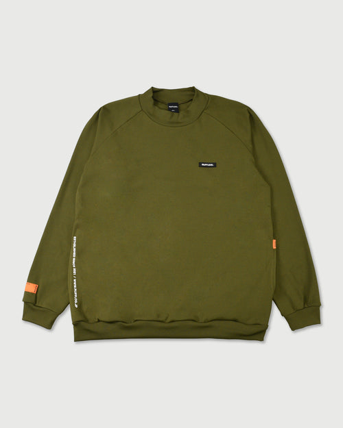 BACK LOGO SIDE POCKET RAGLAN L/S MOCKNECK