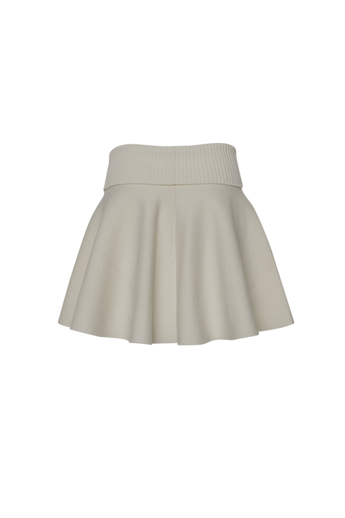 high-waist flare knit skirt