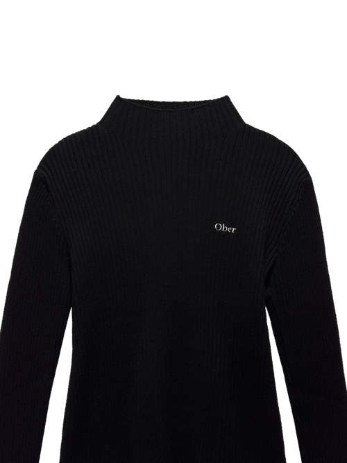 Ribbed half-neck knitwear