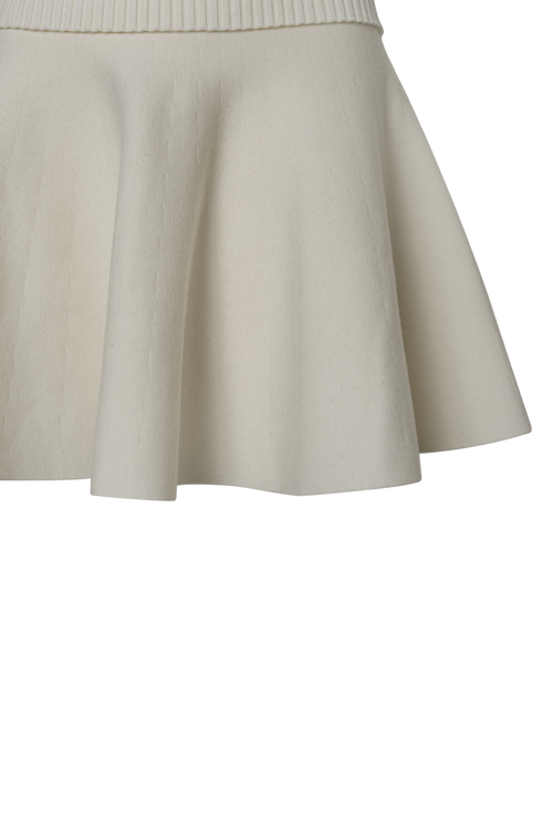 high-waist flare knit skirt
