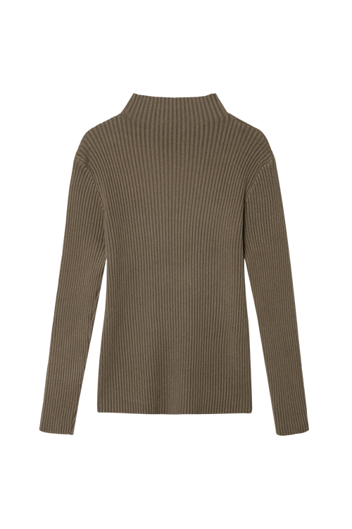Ribbed half-neck knitwear