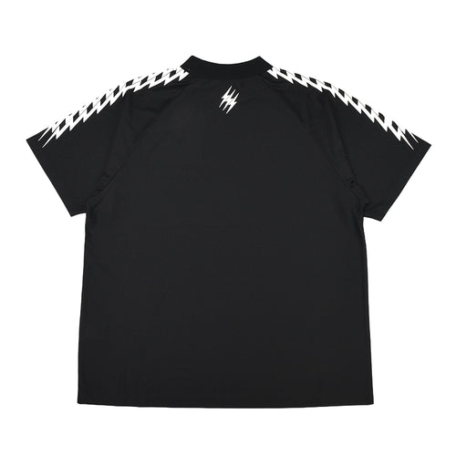 #THUNDER STRIPES MOCK NECK TEE