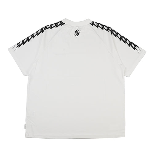 #THUNDER STRIPES MOCK NECK TEE