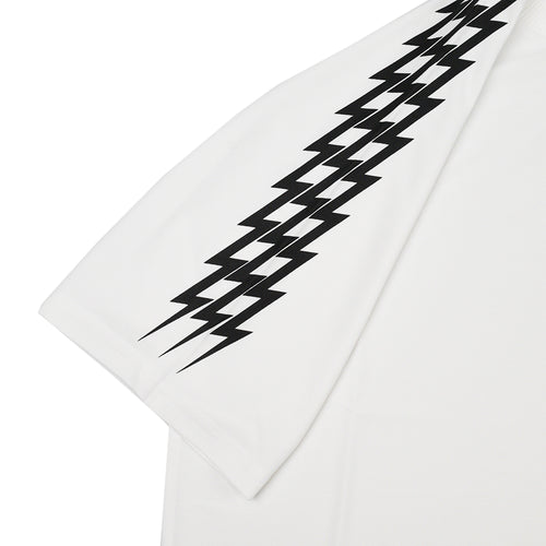 #THUNDER STRIPES MOCK NECK TEE