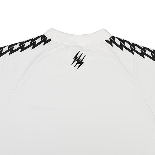 #THUNDER STRIPES MOCK NECK TEE