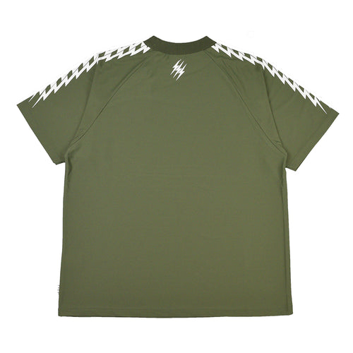 #THUNDER STRIPES MOCK NECK TEE