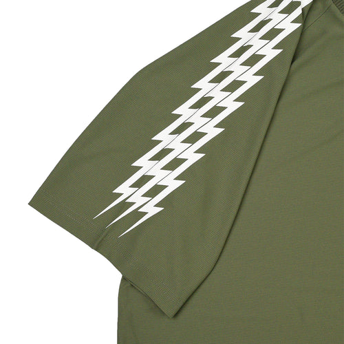 #THUNDER STRIPES MOCK NECK TEE