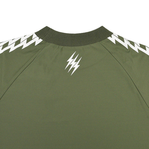 #THUNDER STRIPES MOCK NECK TEE