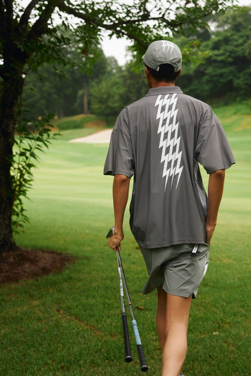 #THUNDER STRIPES SIDE MESH POLO