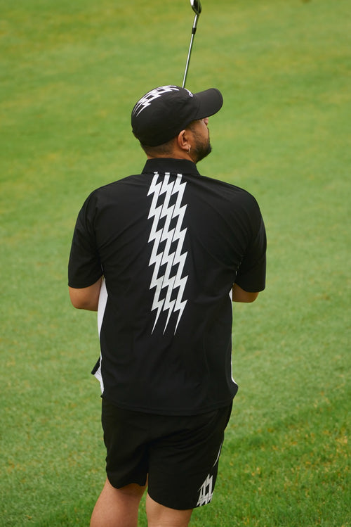 #THUNDER STRIPES SIDE MESH POLO