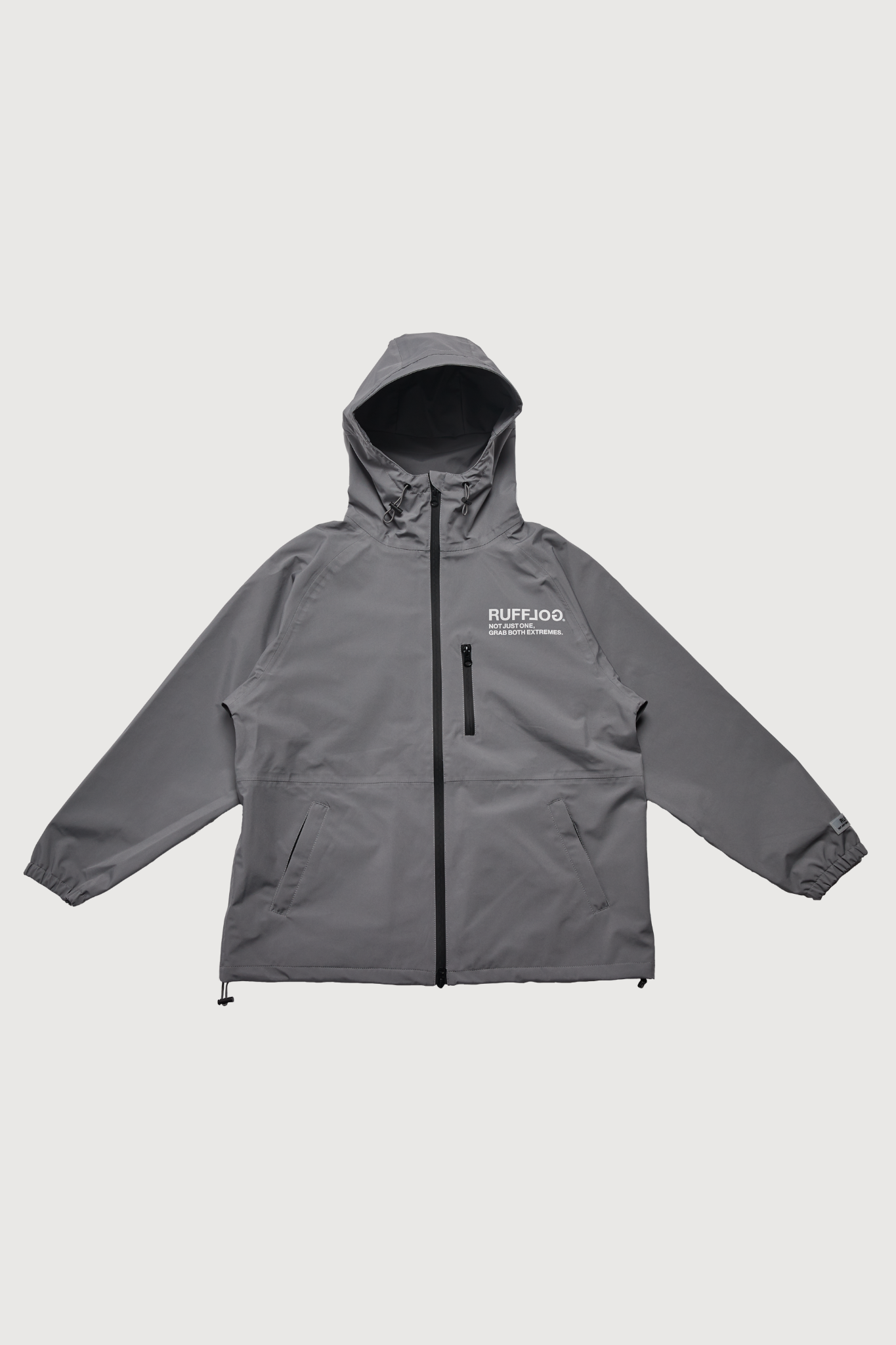 SQUARE LOGO WATERPROOF HOOD JKT GRAY – RUFFLOG