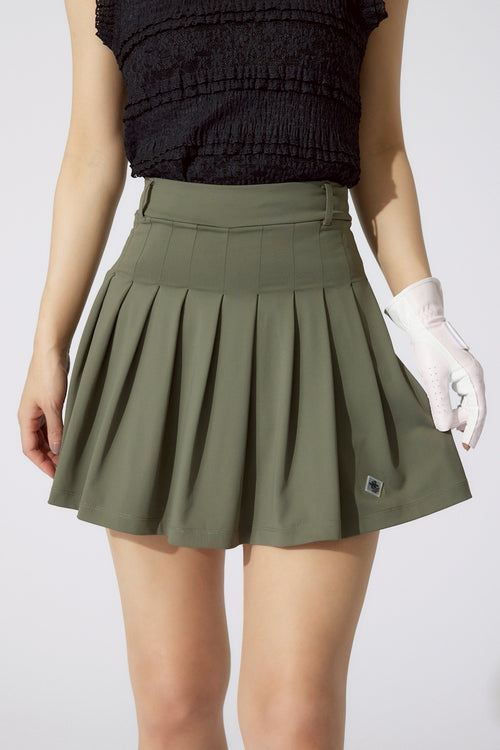PLEATS FLARE CUT SKIRT