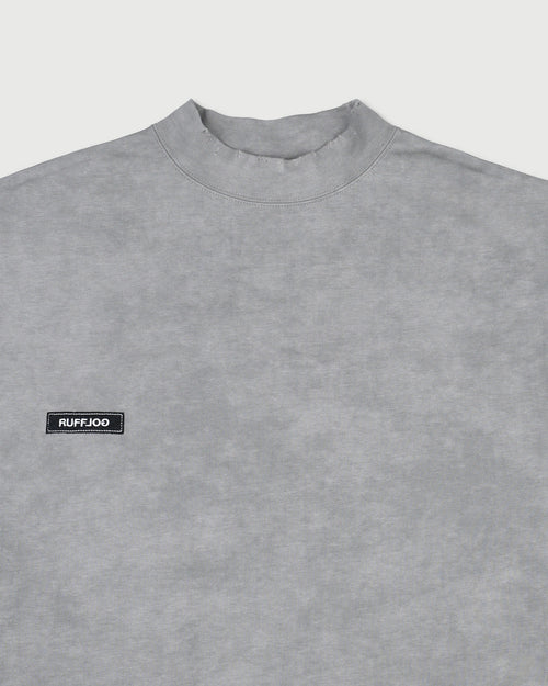 VINTAGE FADE BACK LOGO MOCK NECK SHIRTS