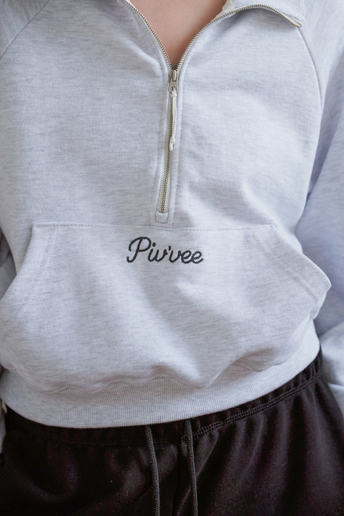 Logo Embroidered Half-zip Sweatshirt