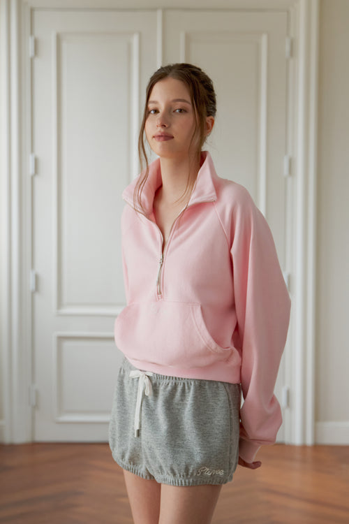 Logo Embroidered Half-zip Sweatshirt