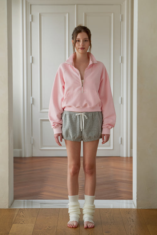 Logo Embroidered Half-zip Sweatshirt