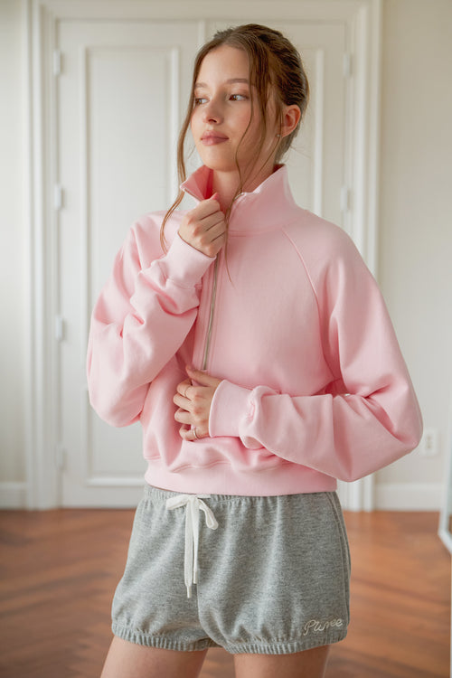 Logo Embroidered Half-zip Sweatshirt