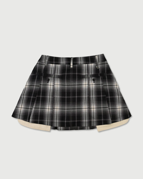 RW check pleats skirt