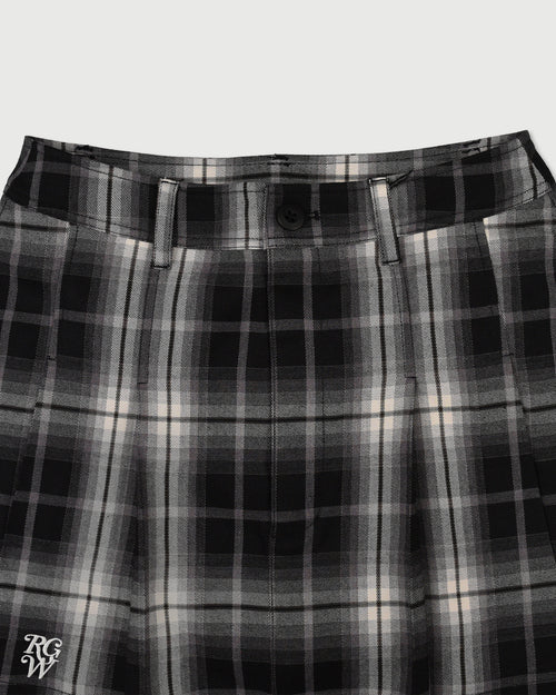 RW check pleats skirt