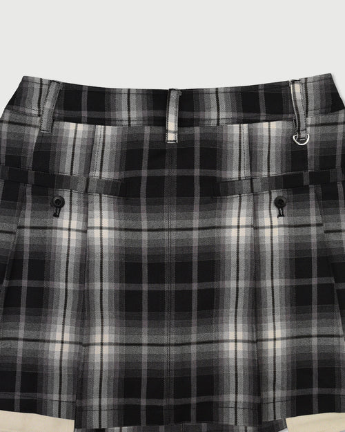 RW check pleats skirt