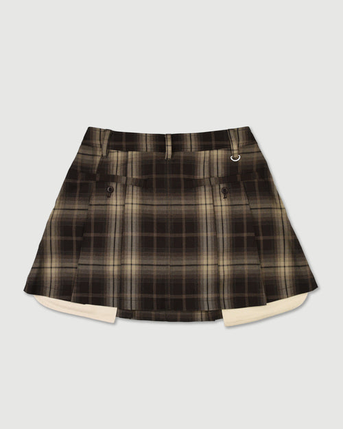 RW check pleats skirt