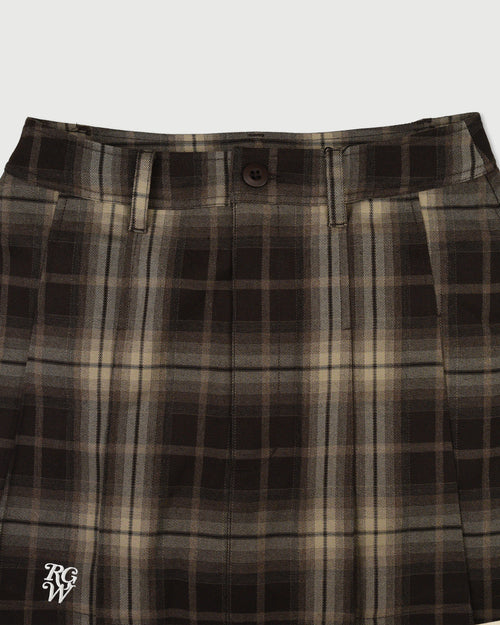 RW check pleats skirt