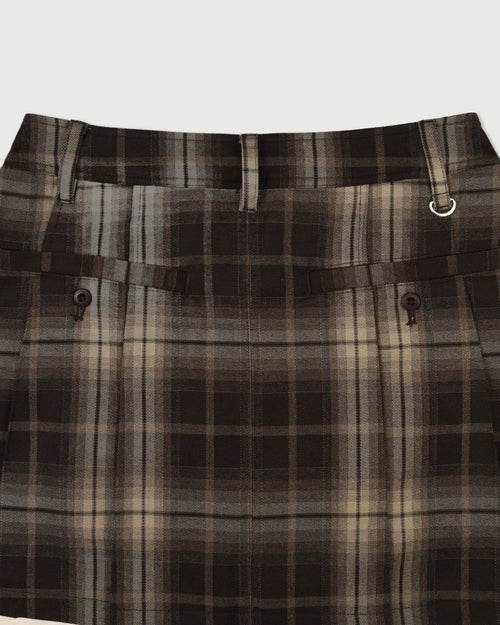 RW check pleats skirt