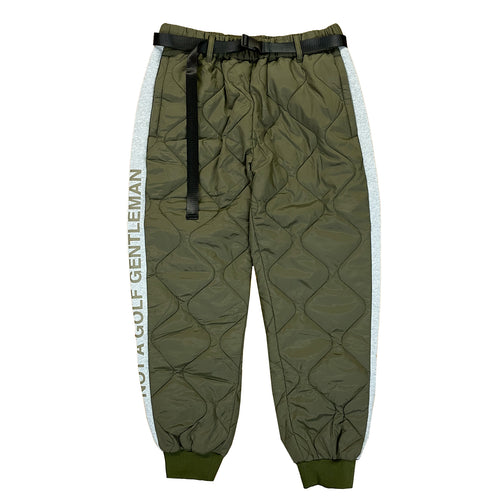 #FRONT QUILTED ADJUSTABLE PANTS L.GRAY/KHAKI