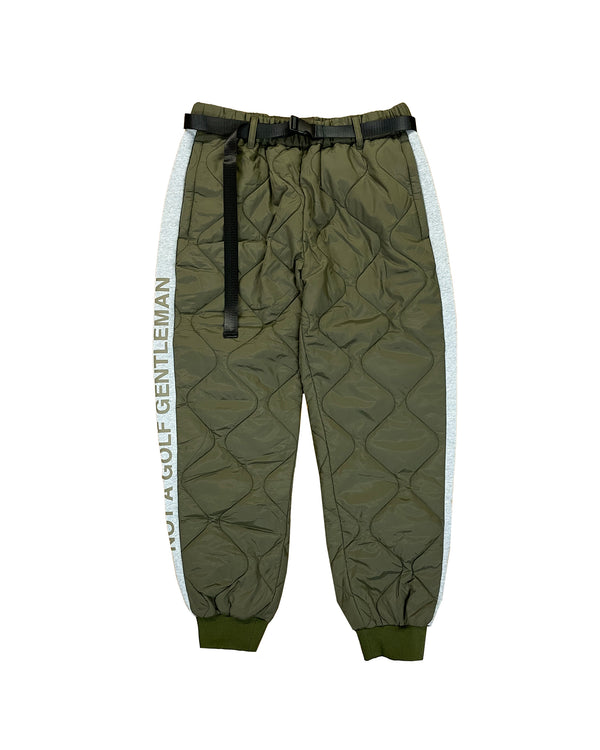 #FRONT QUILTED ADJUSTABLE PANTS L.GRAY/KHAKI