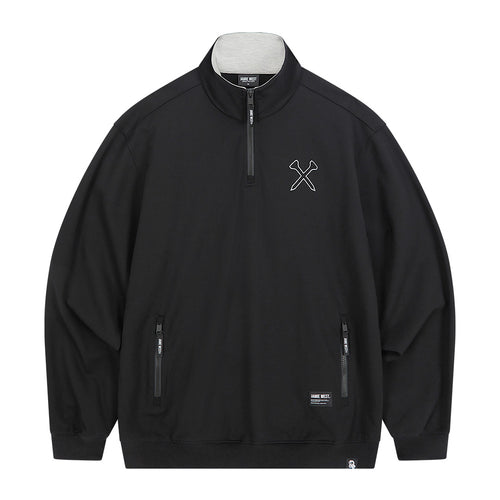 Highneck Half Zip-up Pocket Sweatshirts