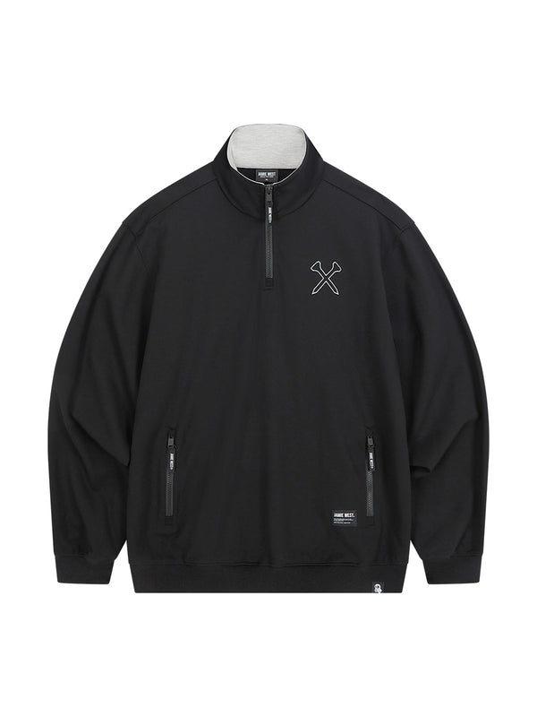 Highneck Half Zip-up Pocket Sweatshirts
