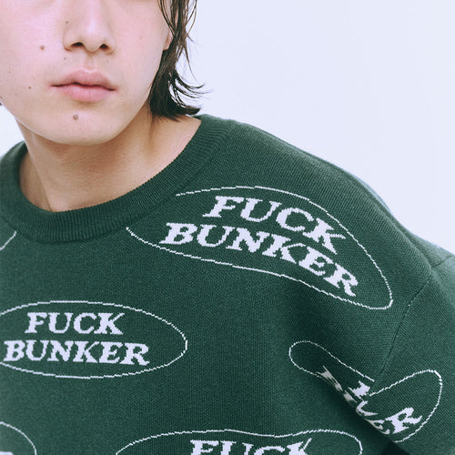 Fuck Bunker Jacquard SWEATER | Green