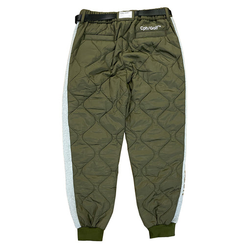 #FRONT QUILTED ADJUSTABLE PANTS L.GRAY/KHAKI